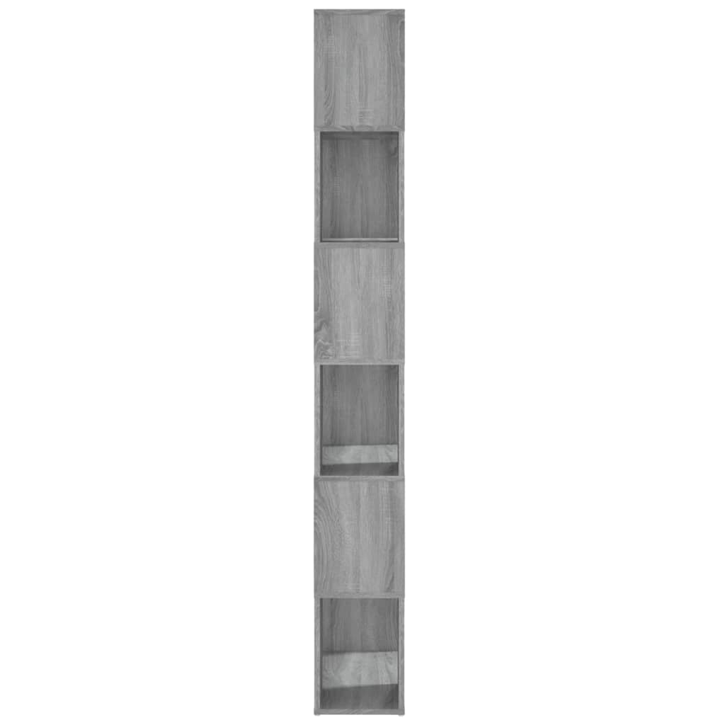 vidaXL Regał na książki/przegroda, szary dąb sonoma, 60x24x186 cm