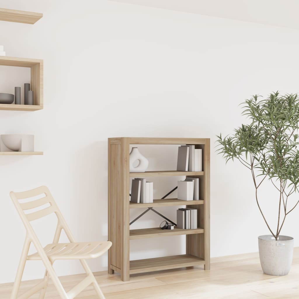 vidaXL Regał na książki z 4 półkami 80x30x110 cm, lite drewno akacjowe