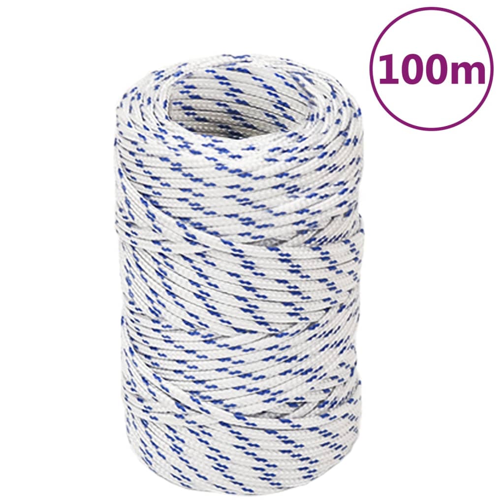vidaXL Linka żeglarska, biała, 2 mm, 100 m, polipropylen