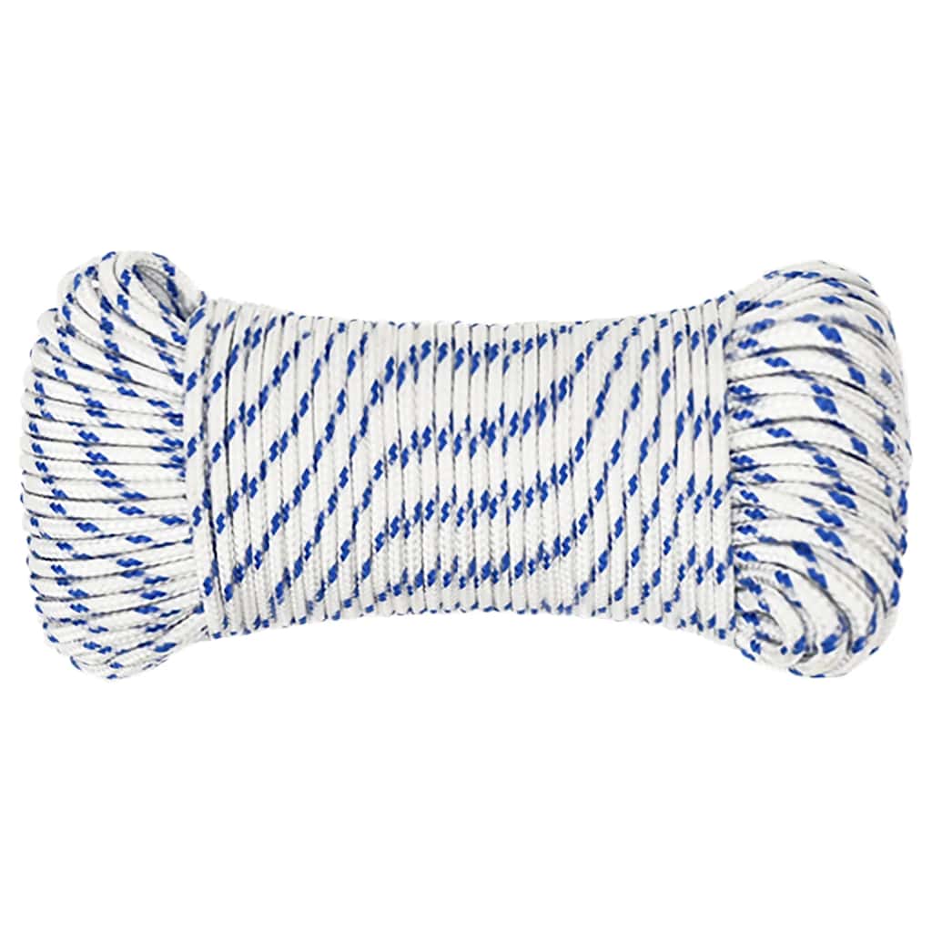 vidaXL Linka żeglarska, biała, 4 mm, 25 m, polipropylen