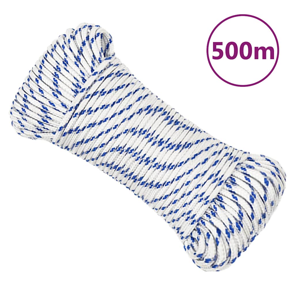 vidaXL Linka żeglarska, biała, 4 mm, 500 m, polipropylen