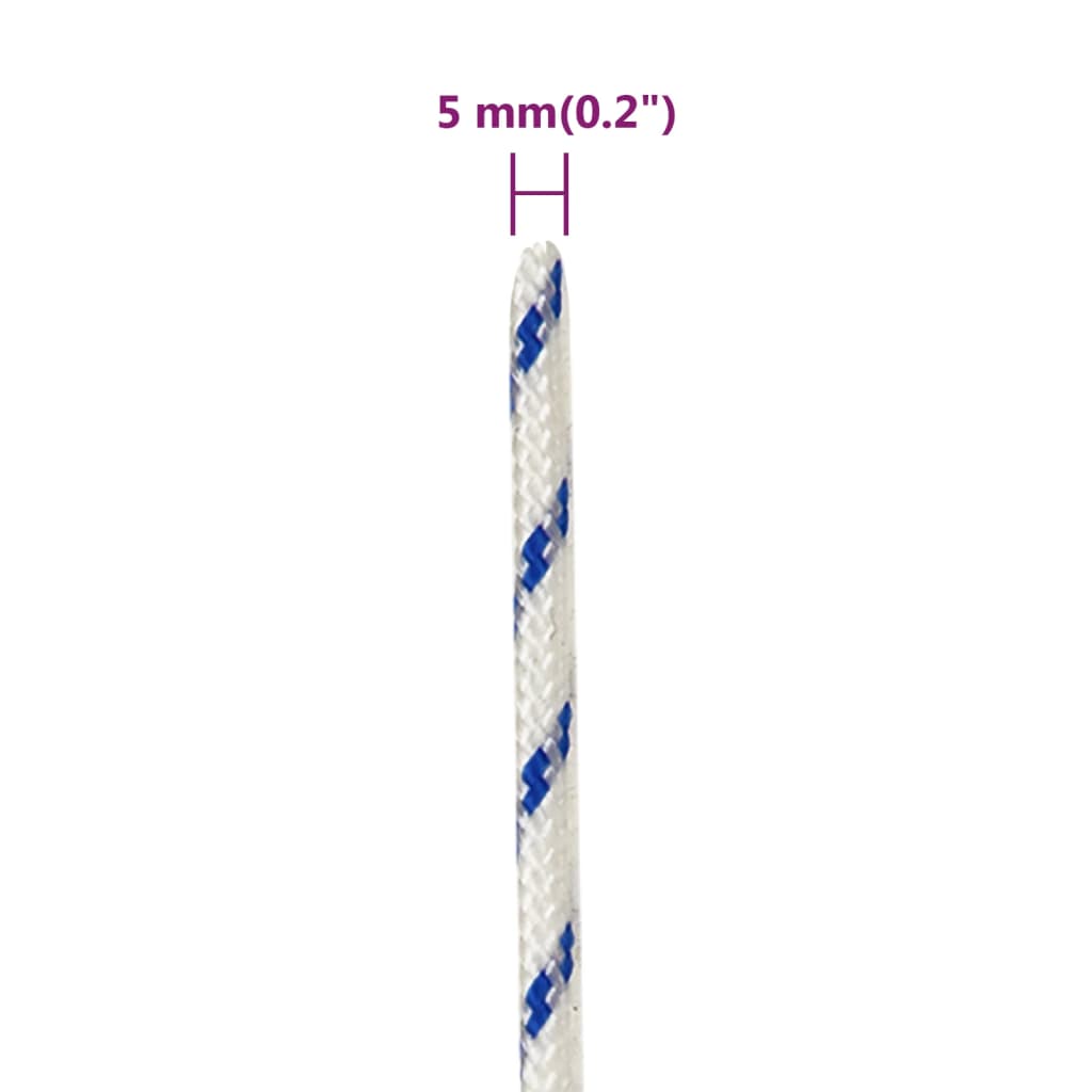 vidaXL Linka żeglarska, biała, 5 mm, 50 m, polipropylen