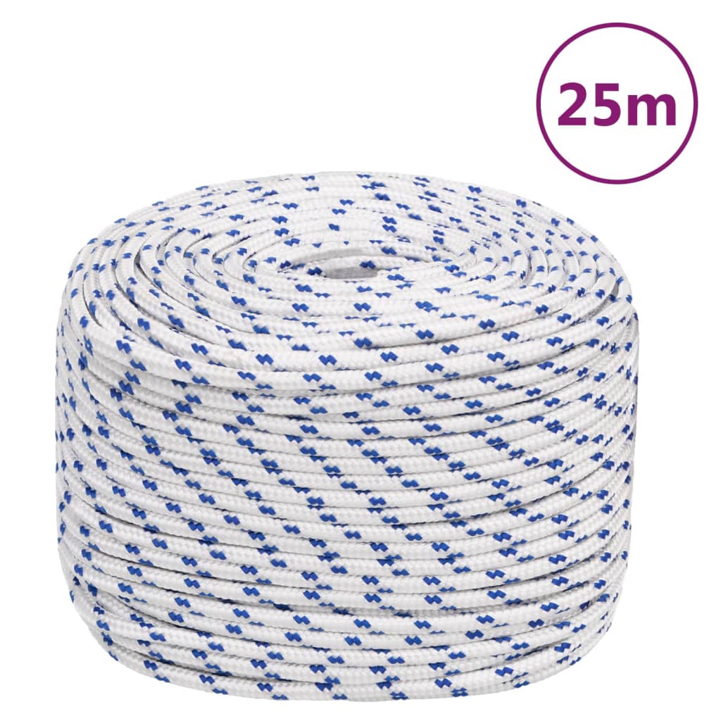 vidaXL Linka żeglarska, biała, 8 mm, 25 m, polipropylen