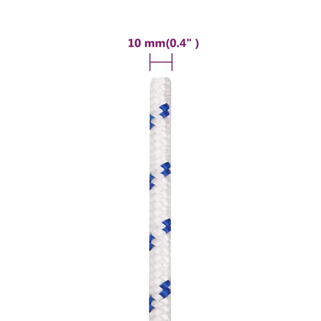 vidaXL Linka żeglarska, biała, 10 mm, 100 m, polipropylen