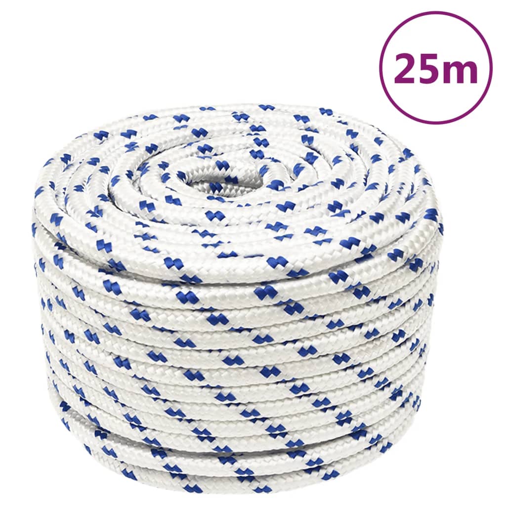 vidaXL Linka żeglarska, biała, 14 mm, 25 m, polipropylen