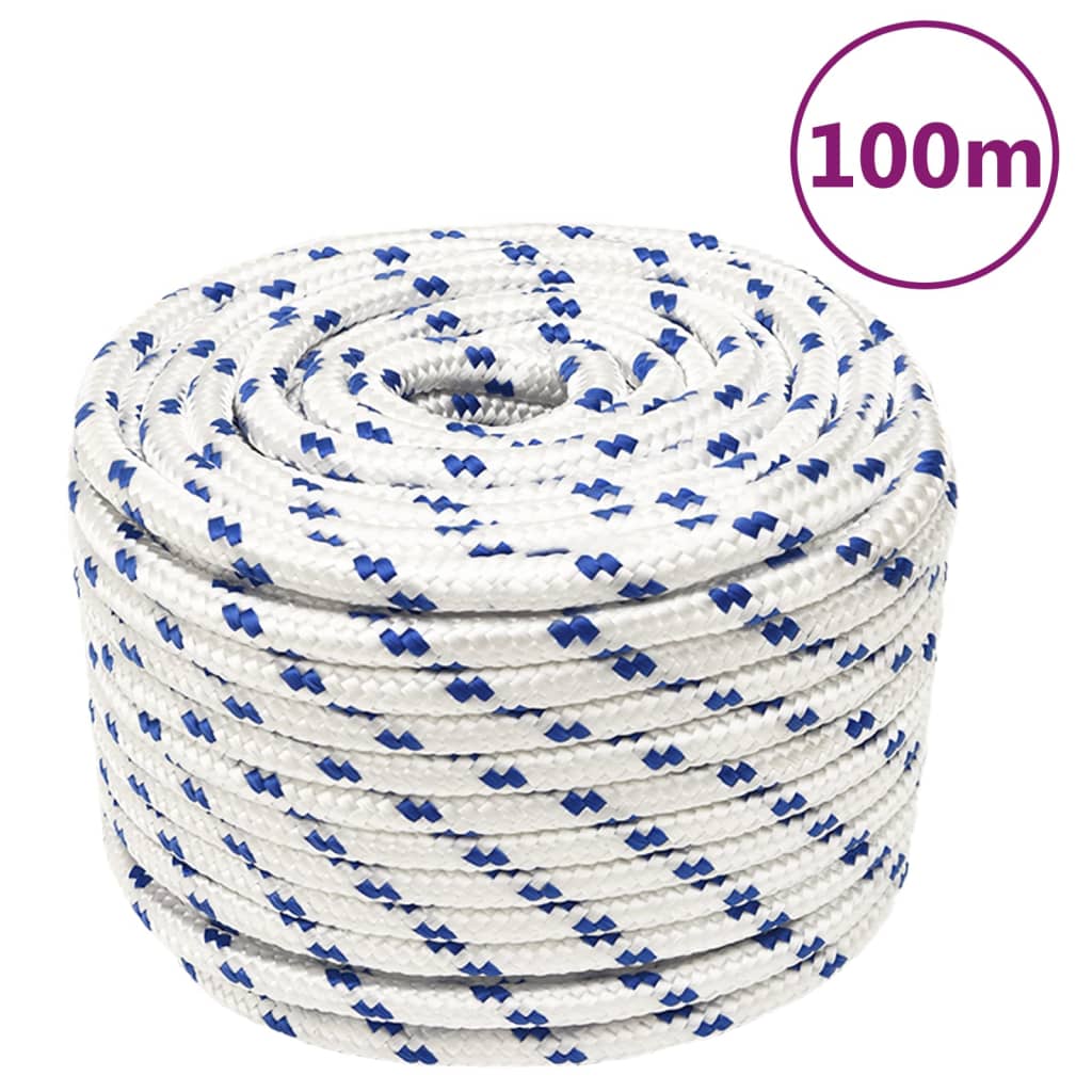 vidaXL Linka żeglarska, biała, 14 mm, 100 m, polipropylen