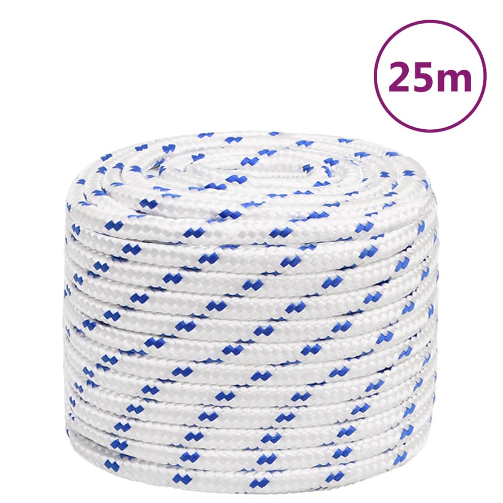vidaXL Linka żeglarska, biała, 18 mm, 25 m, polipropylen