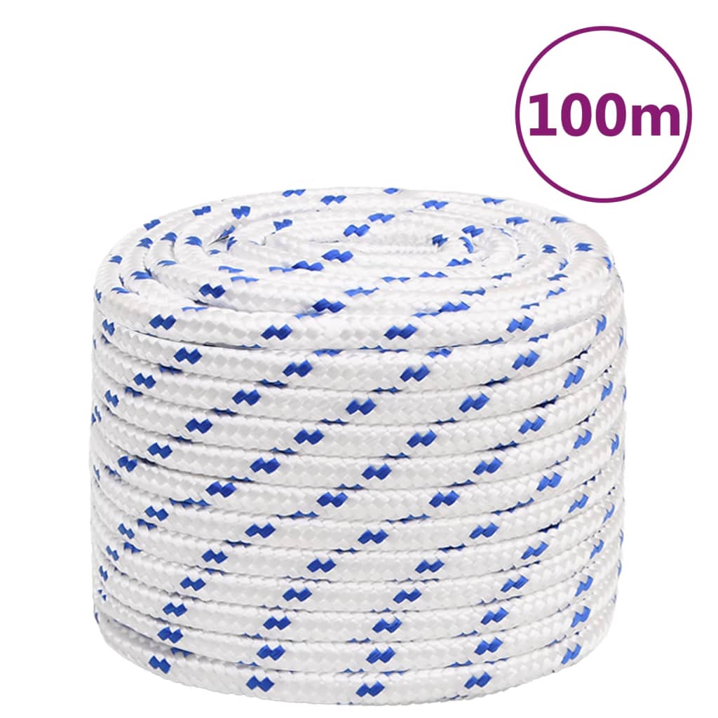 vidaXL Linka żeglarska, biała, 18 mm, 100 m, polipropylen
