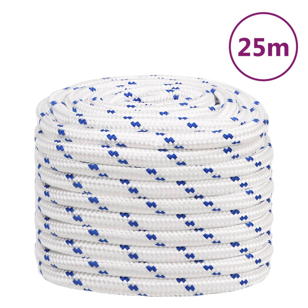 vidaXL Linka żeglarska, biała, 20 mm, 25 m, polipropylen