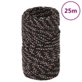 vidaXL Linka żeglarska, czarna, 2 mm, 25 m, polipropylen
