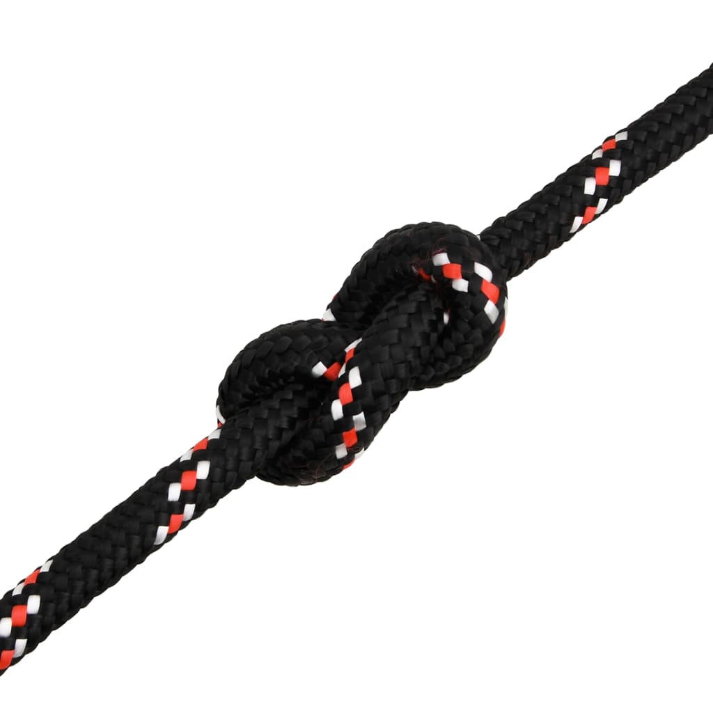 vidaXL Linka żeglarska, czarna, 18 mm, 25 m, polipropylen