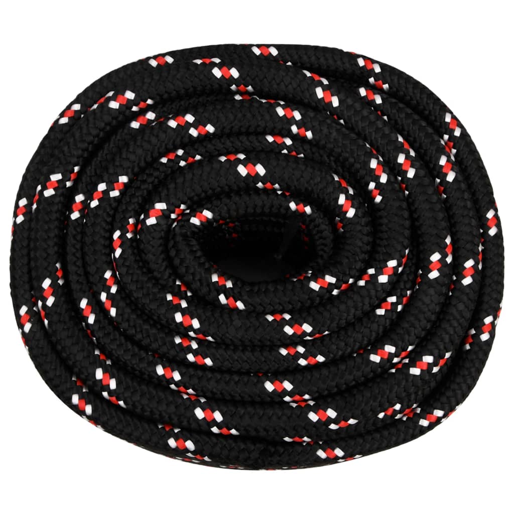 vidaXL Linka żeglarska, czarna, 20 mm, 25 m, polipropylen