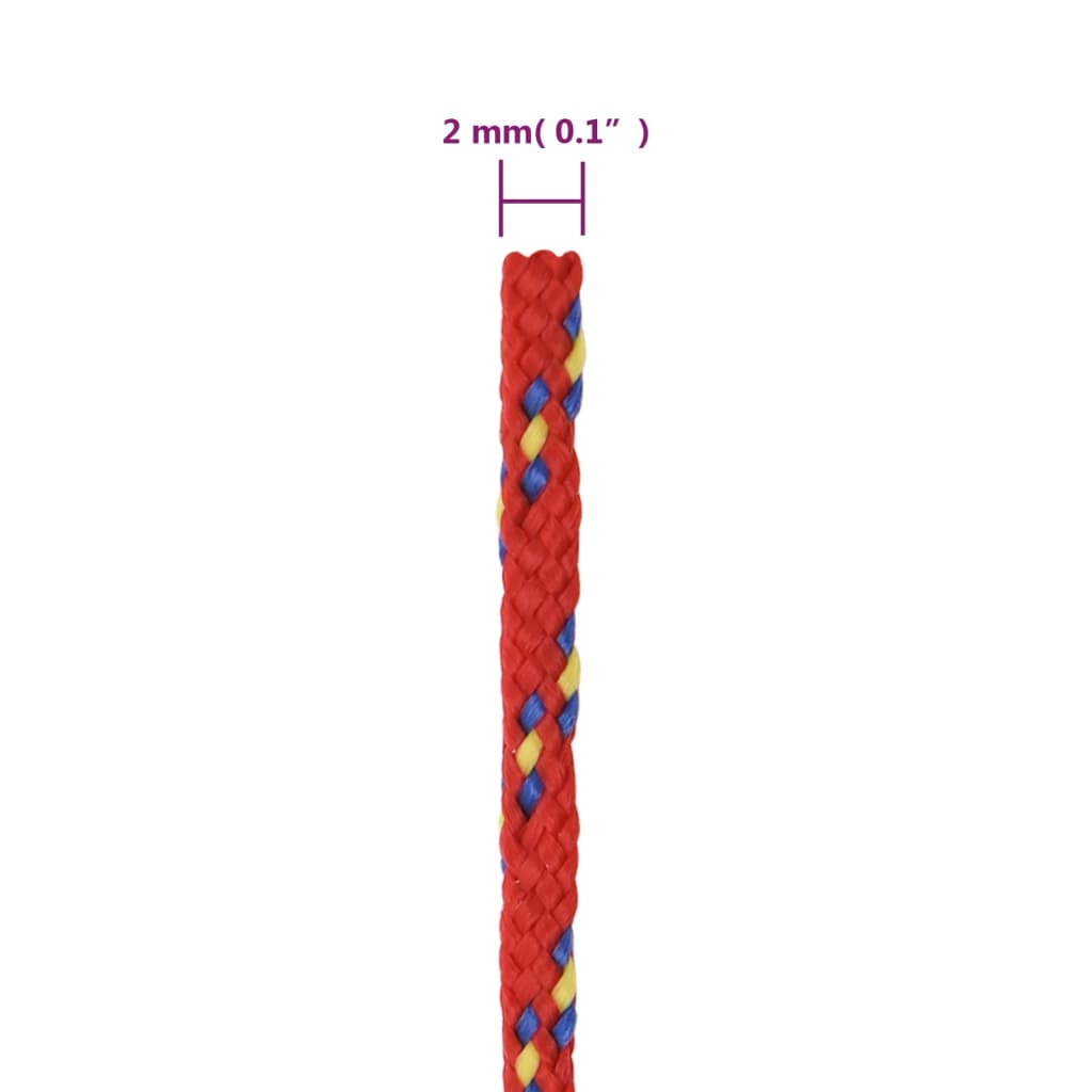 vidaXL Linka żeglarska, czerwona, 2 mm, 250 m, polipropylen