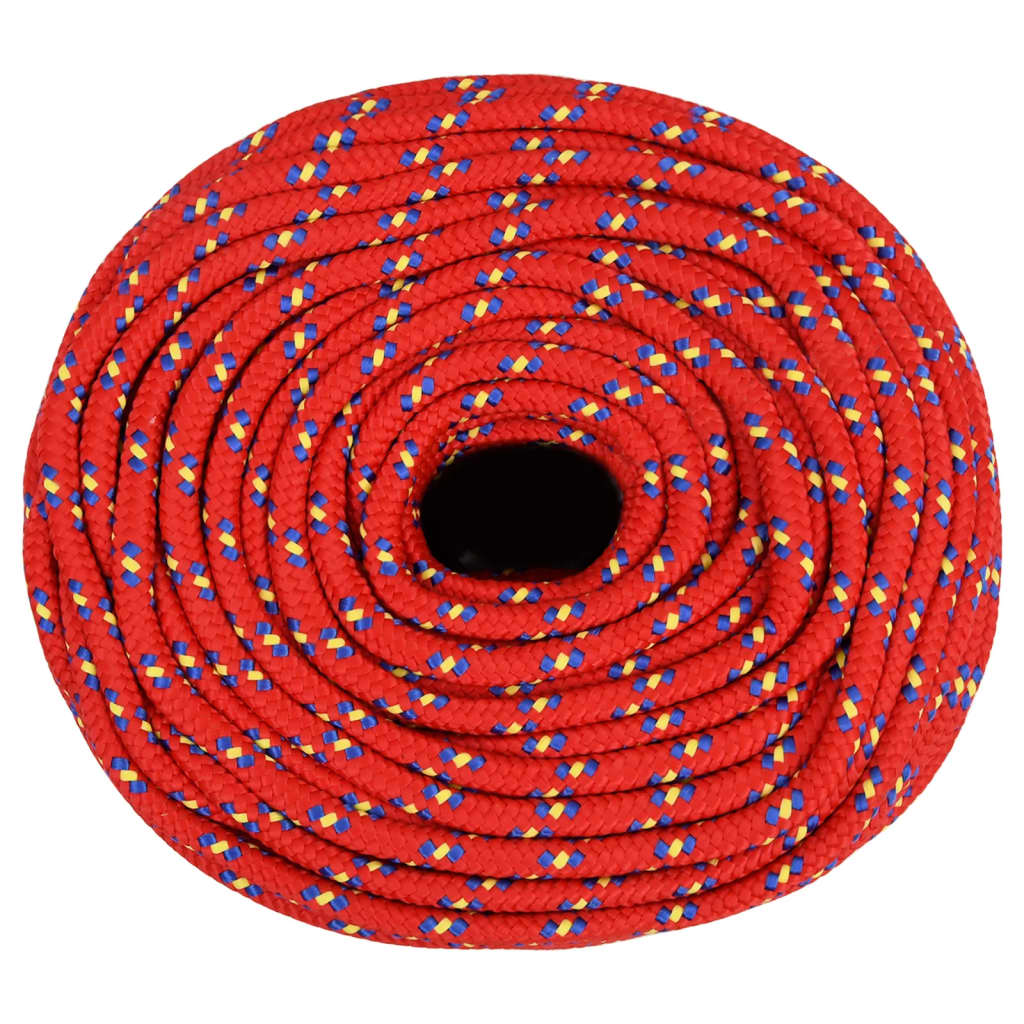 vidaXL Linka żeglarska, czerwona, 8 mm, 50 m, polipropylen