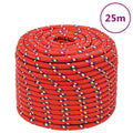 vidaXL Linka żeglarska, czerwona, 12 mm, 25 m, polipropylen