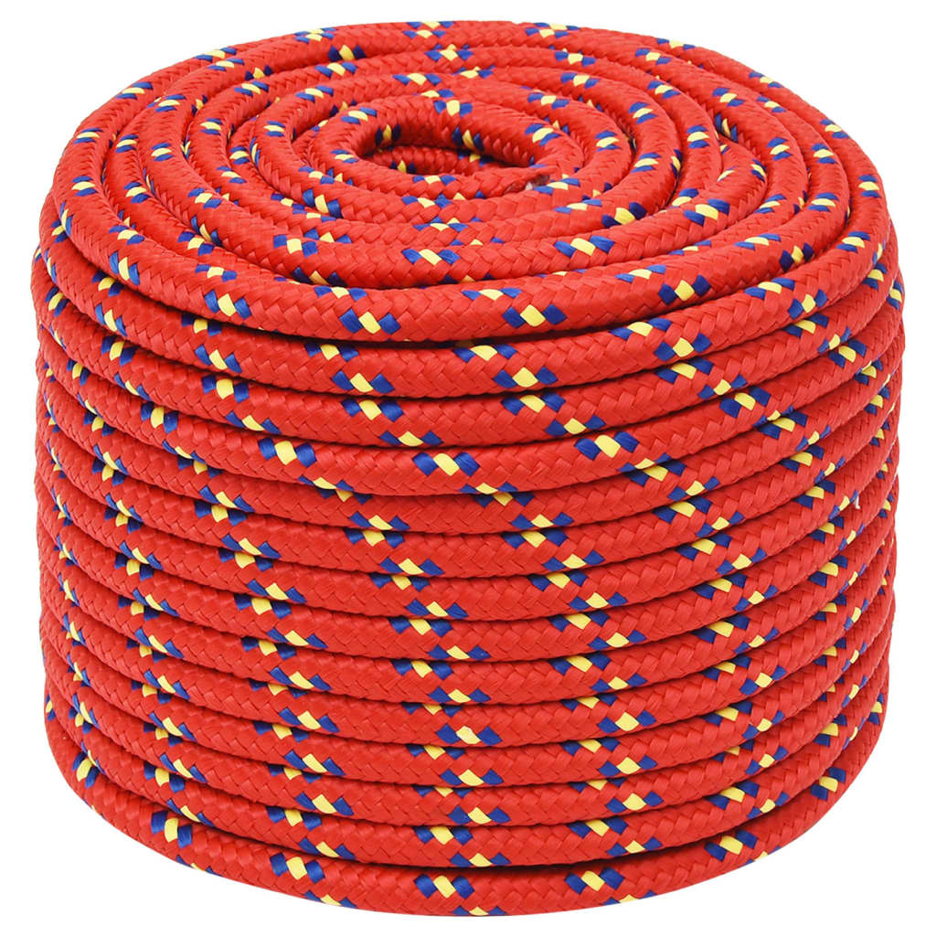 vidaXL Linka żeglarska, czerwona, 14 mm, 25 m, polipropylen
