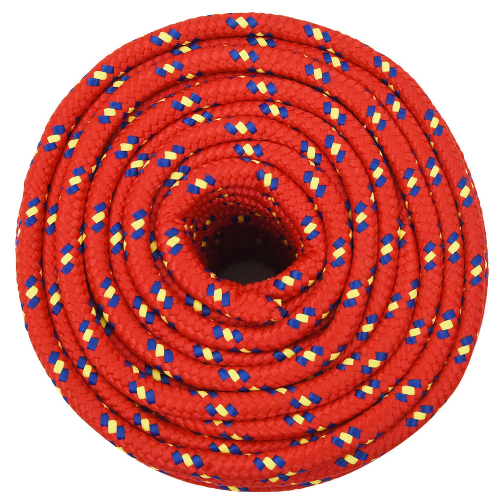 vidaXL Linka żeglarska, czerwona, 14 mm, 25 m, polipropylen