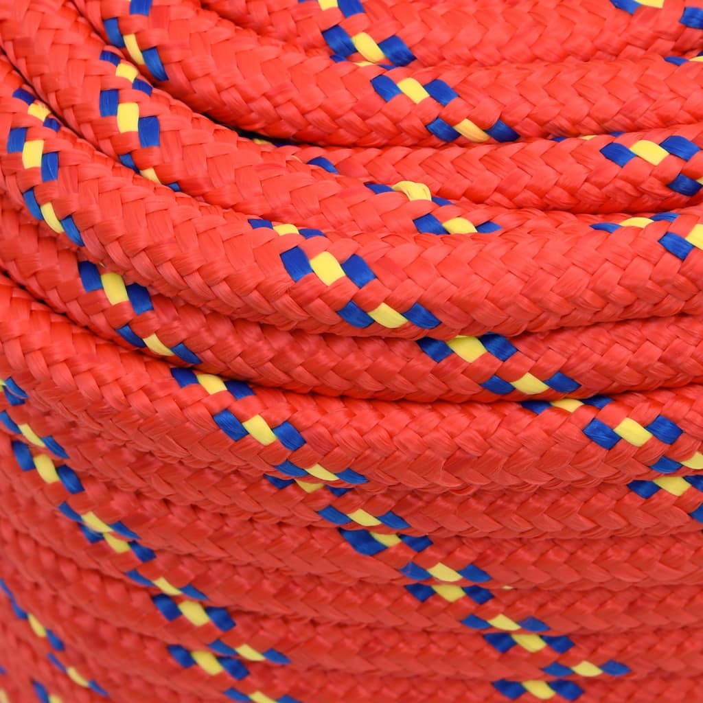 vidaXL Linka żeglarska, czerwona, 16 mm, 25 m, polipropylen