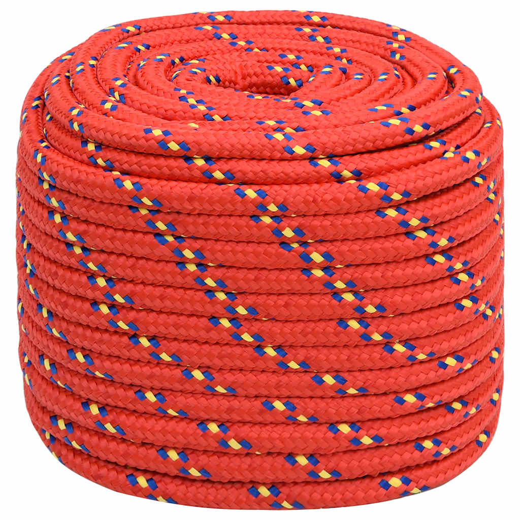 vidaXL Linka żeglarska, czerwona, 18 mm, 100 m, polipropylen