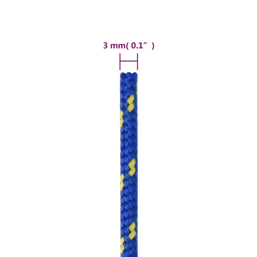 vidaXL Linka żeglarska, niebieska, 3 mm, 500 m, polipropylen