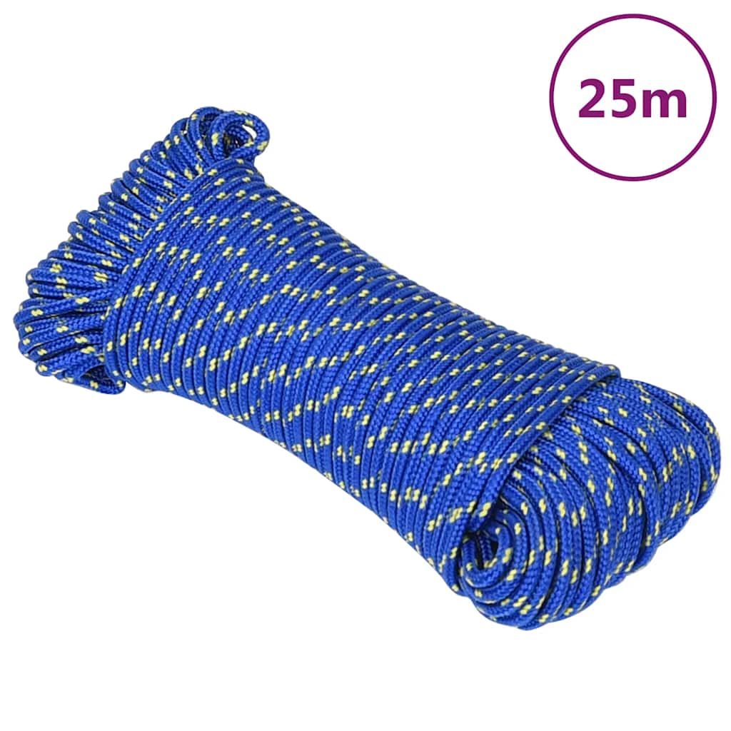 vidaXL Linka żeglarska, niebieska, 4 mm, 25 m, polipropylen