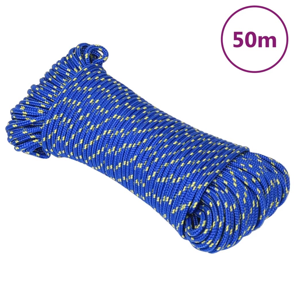 vidaXL Linka żeglarska, niebieska, 5 mm, 50 m, polipropylen