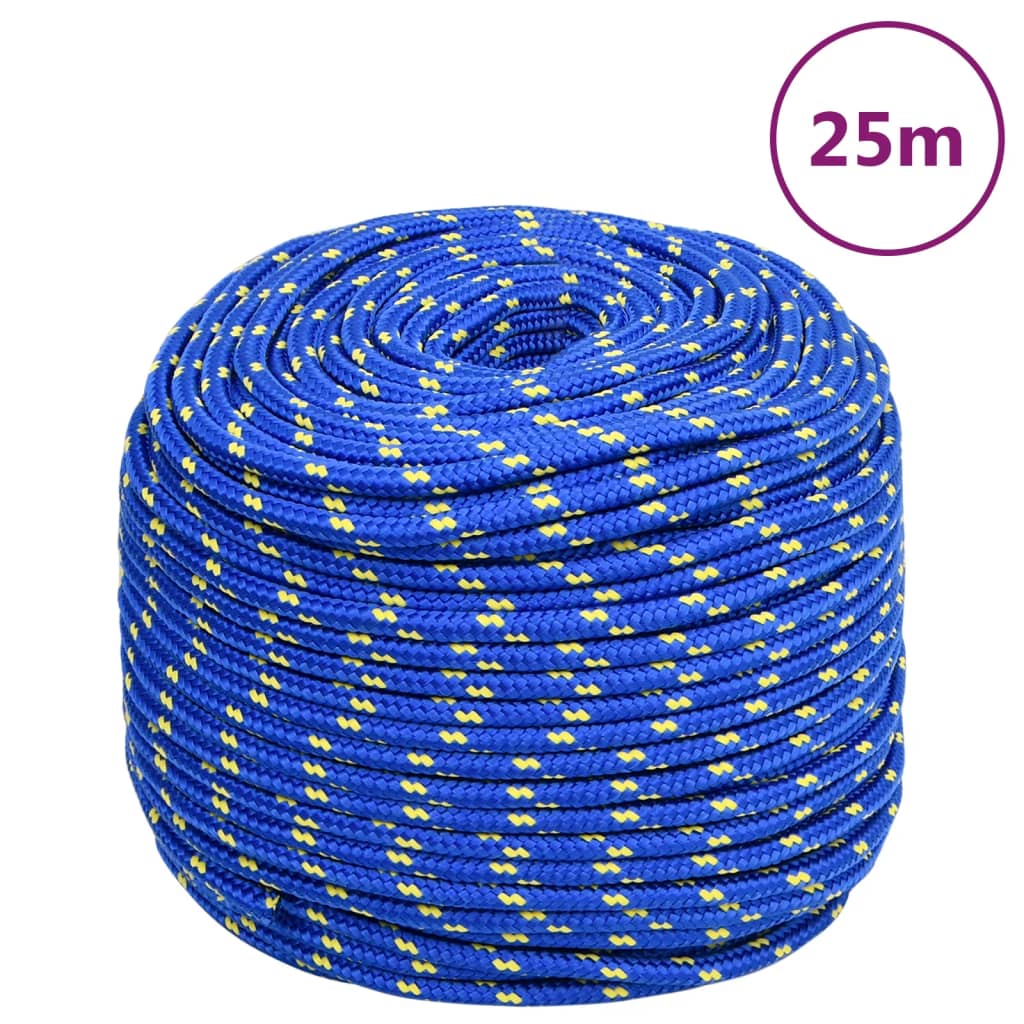 vidaXL Linka żeglarska, niebieska, 6 mm, 25 m, polipropylen