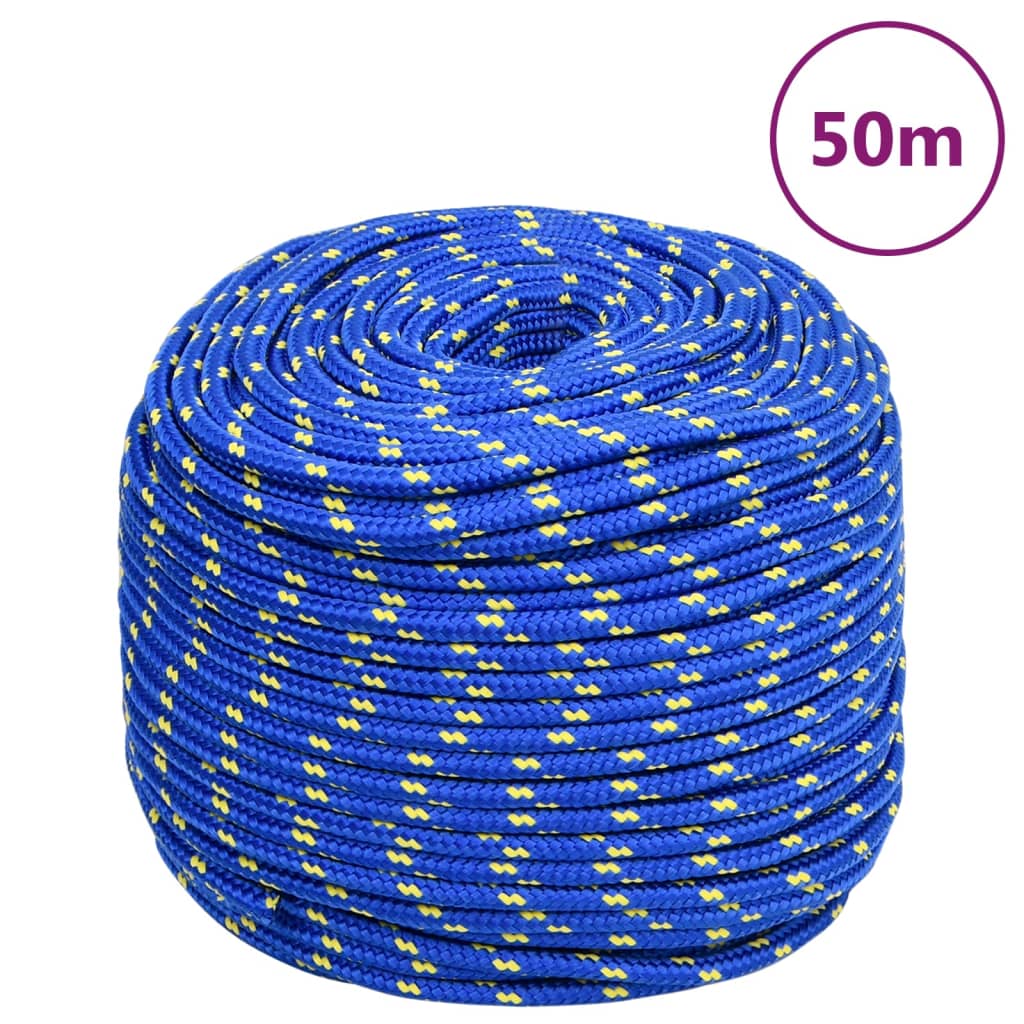 vidaXL Linka żeglarska, niebieska, 6 mm, 50 m, polipropylen