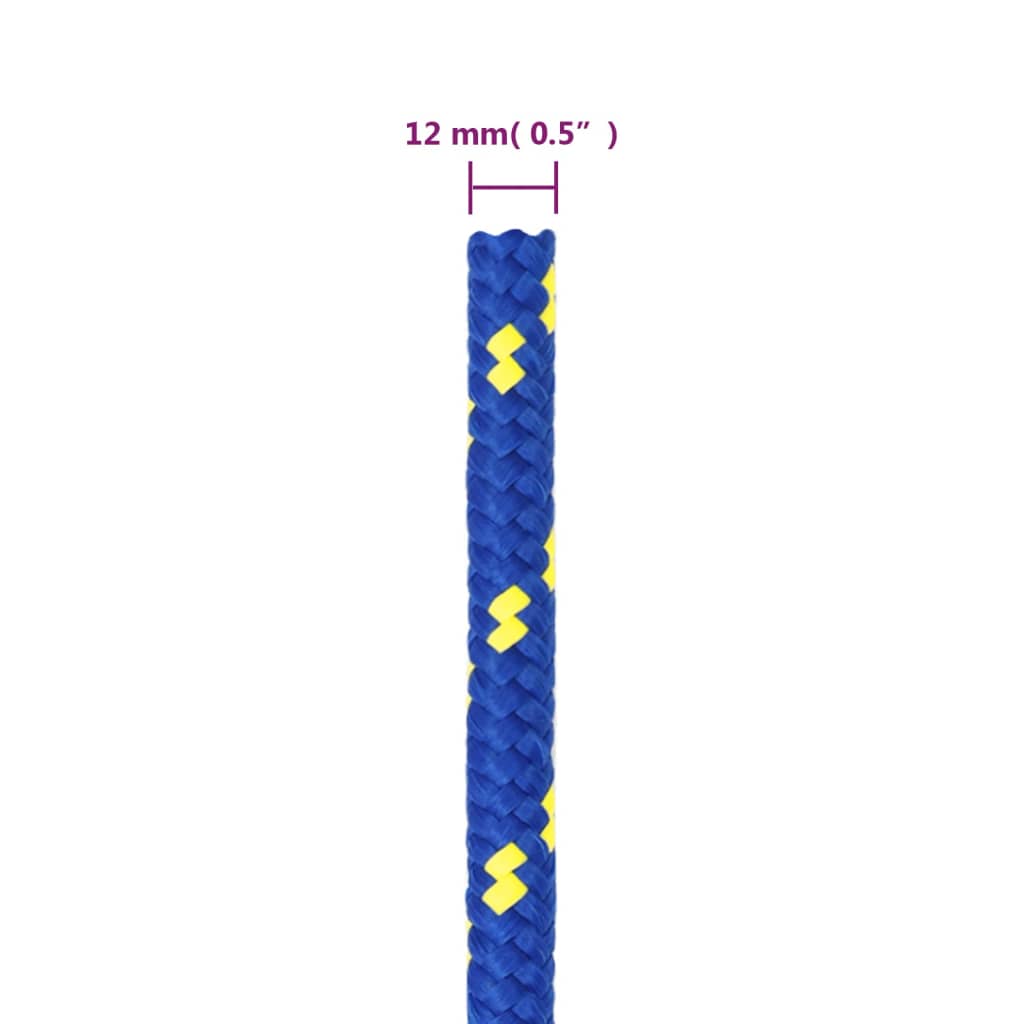 vidaXL Linka żeglarska, niebieska, 12 mm, 25 m, polipropylen