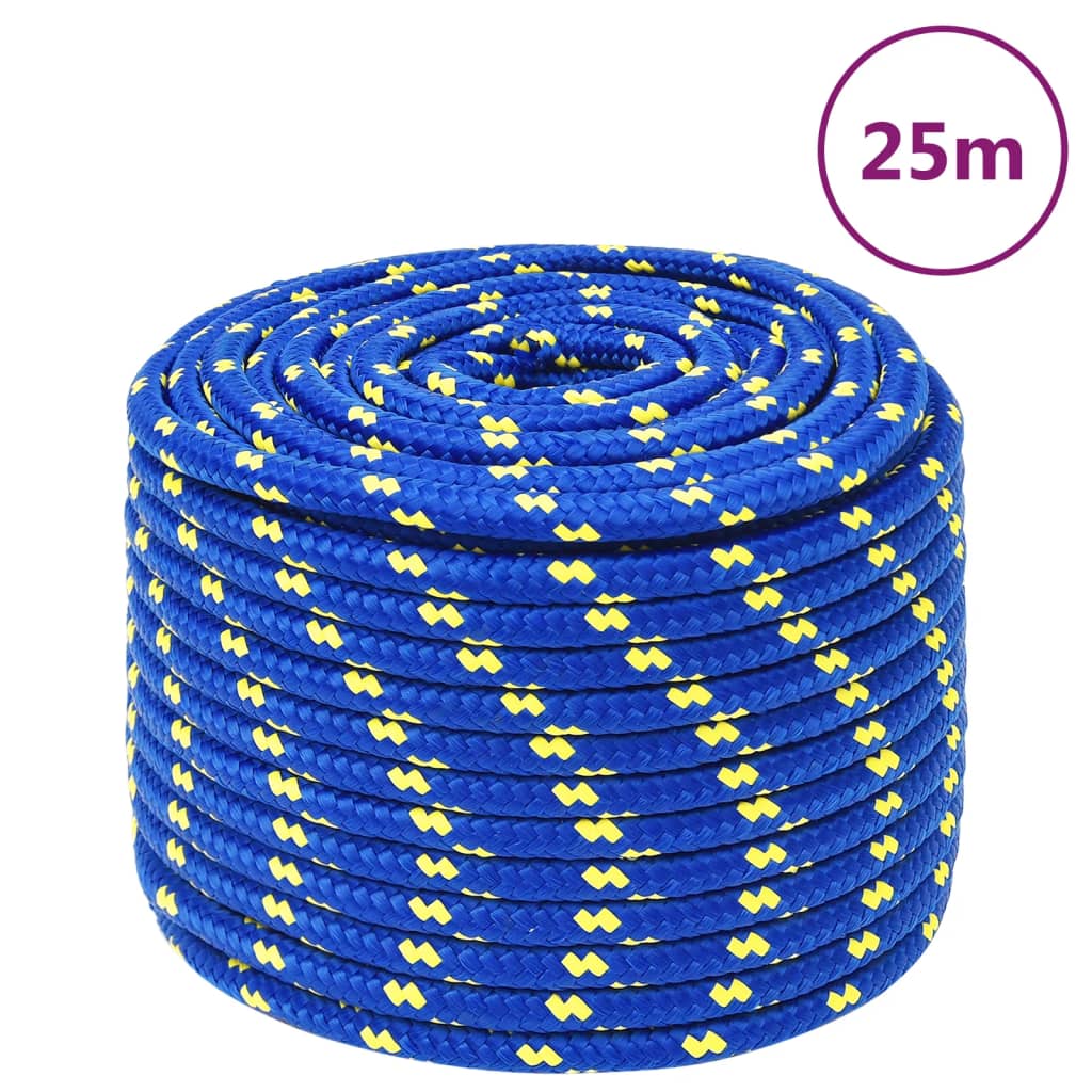 vidaXL Linka żeglarska, niebieska, 14 mm, 25 m, polipropylen