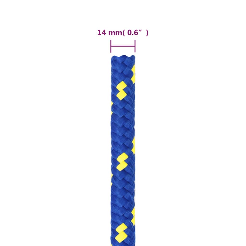 vidaXL Linka żeglarska, niebieska, 14 mm, 25 m, polipropylen