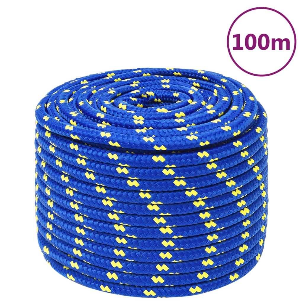 vidaXL Linka żeglarska, niebieska, 14 mm, 100 m, polipropylen