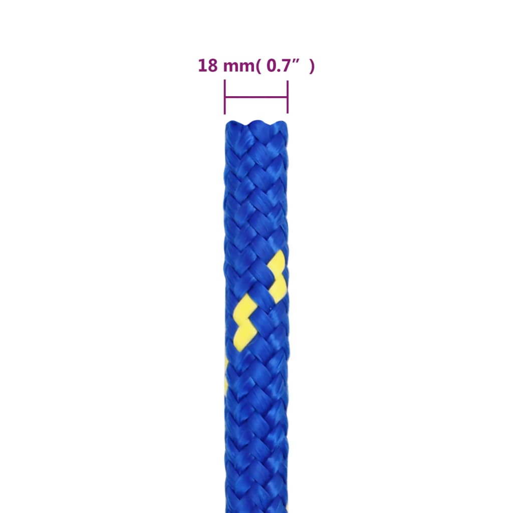 vidaXL Linka żeglarska, niebieska, 18 mm, 100 m, polipropylen
