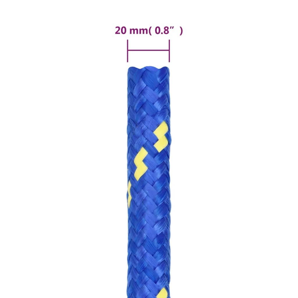 vidaXL Linka żeglarska, niebieska, 20 mm, 25 m, polipropylen