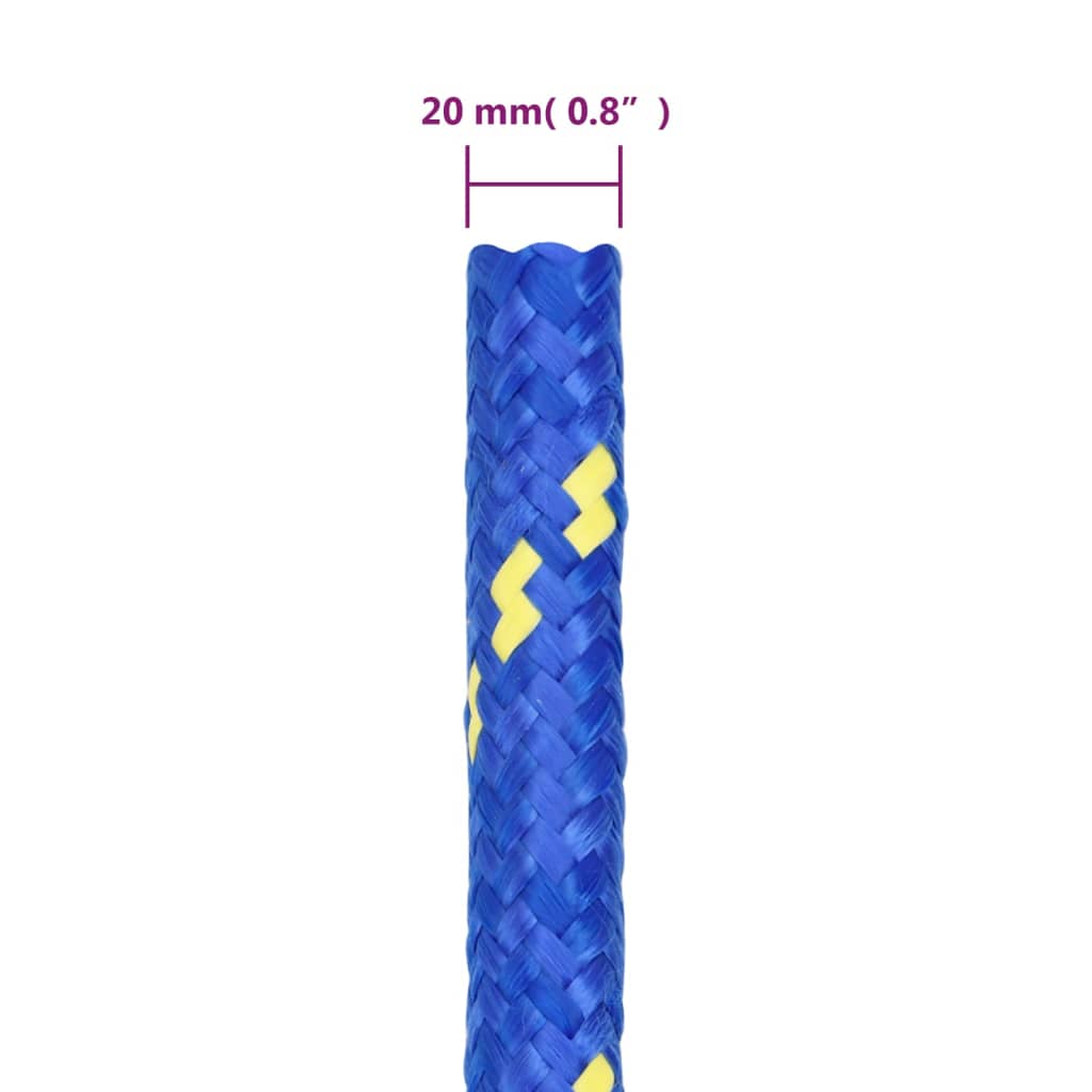 vidaXL Linka żeglarska, niebieska, 20 mm, 50 m, polipropylen