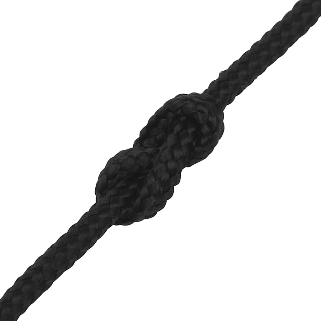 vidaXL Linka żeglarska, czarna jednolita, 2 mm, 25 m, polipropylen
