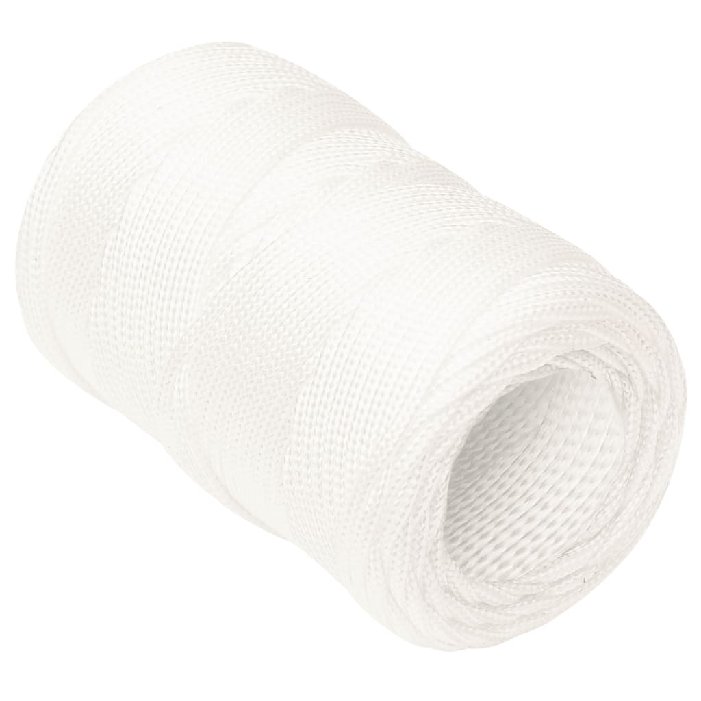vidaXL Linka żeglarska, biała jednolita, 2 mm, 25 m, polipropylen