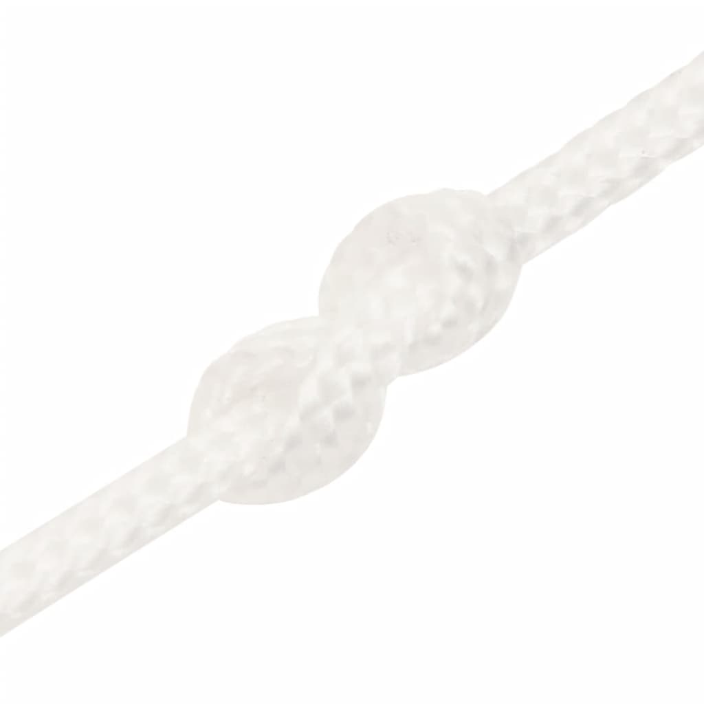 vidaXL Linka żeglarska, biała jednolita, 2 mm, 25 m, polipropylen