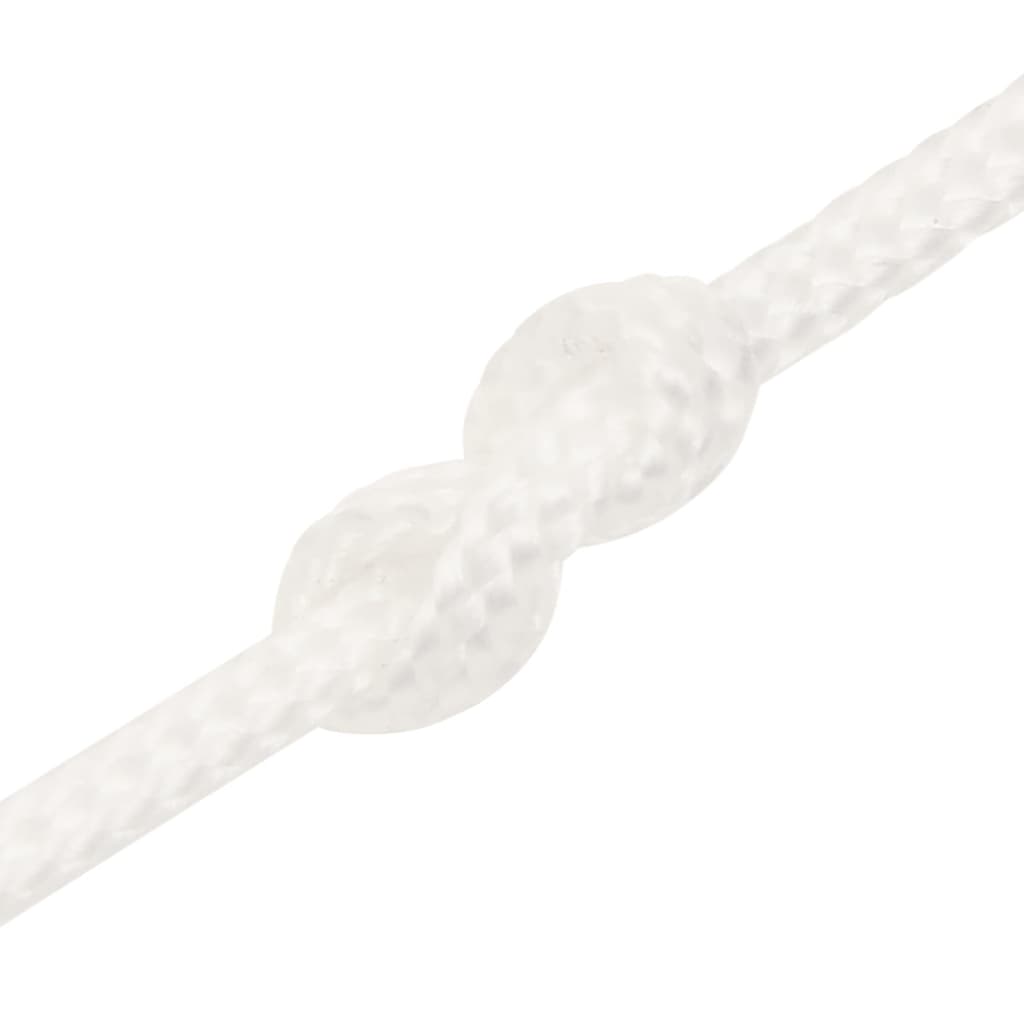 vidaXL Linka żeglarska, biała jednolita, 2 mm, 50 m, polipropylen