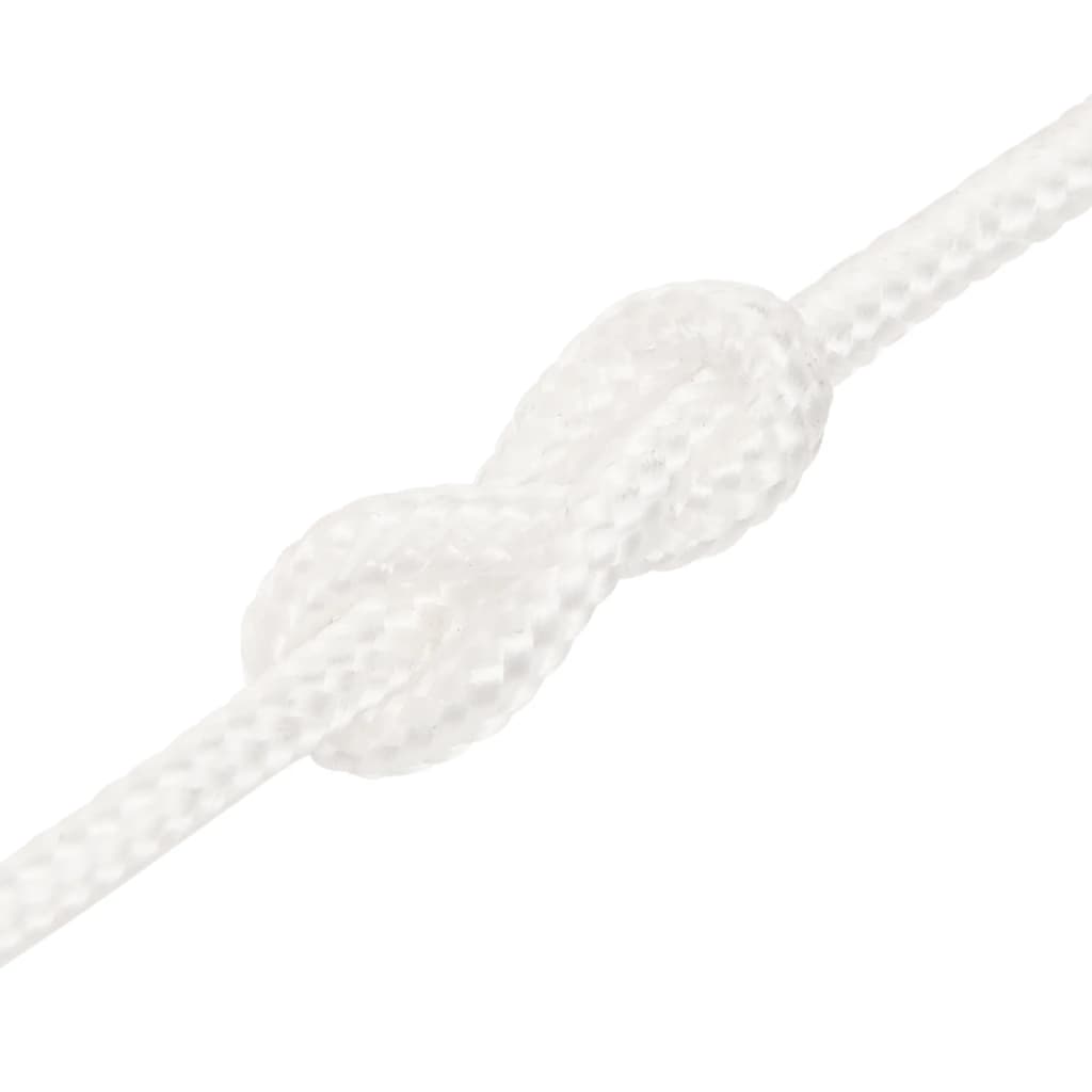 vidaXL Linka żeglarska, biała jednolita, 5 mm, 25 m, polipropylen