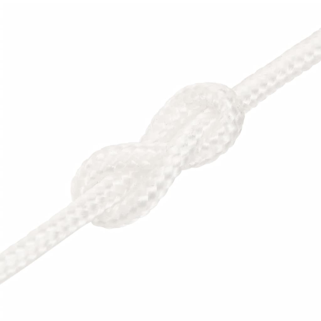 vidaXL Linka żeglarska, biała jednolita, 5 mm, 100 m, polipropylen