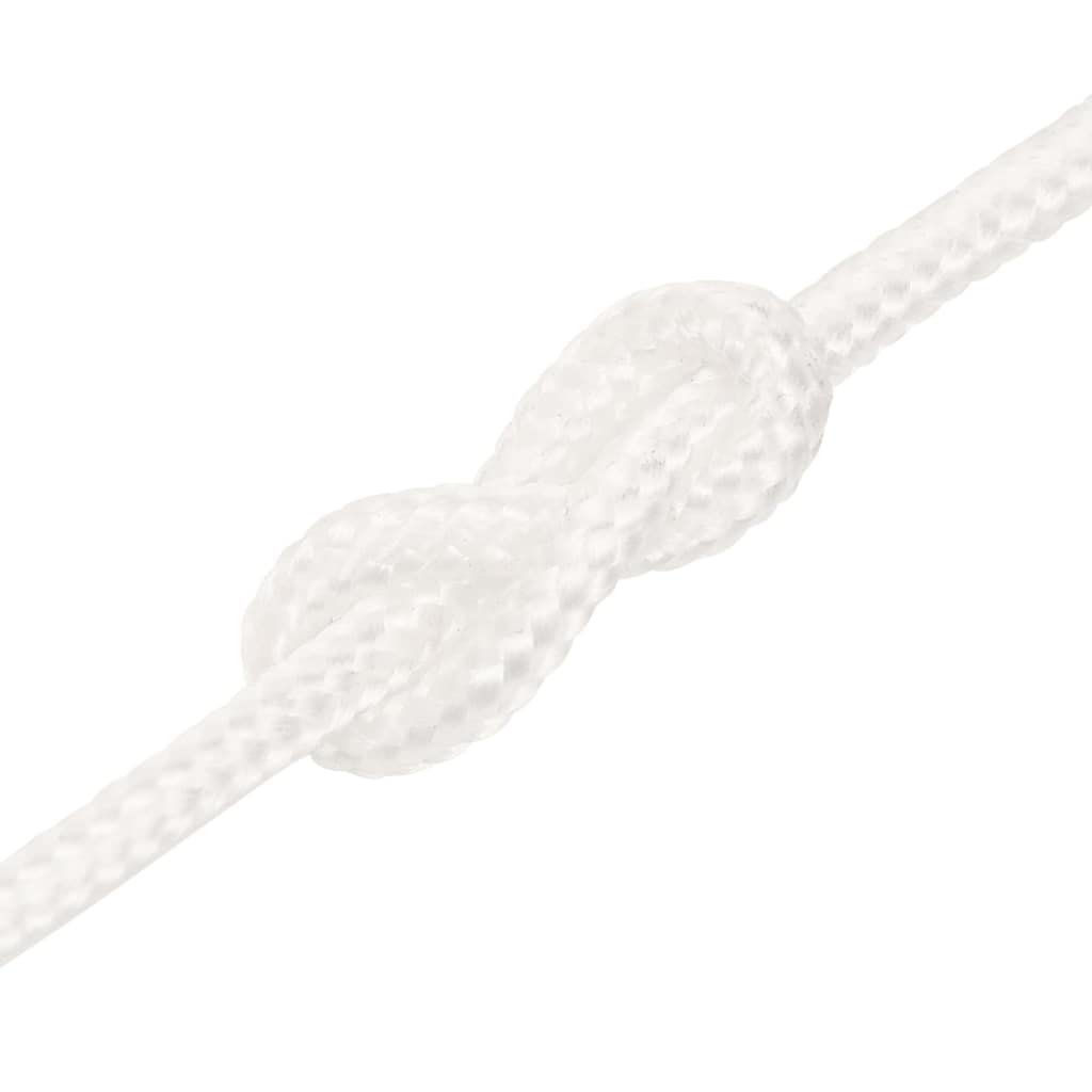 vidaXL Linka żeglarska, biała jednolita, 5 mm, 250 m, polipropylen