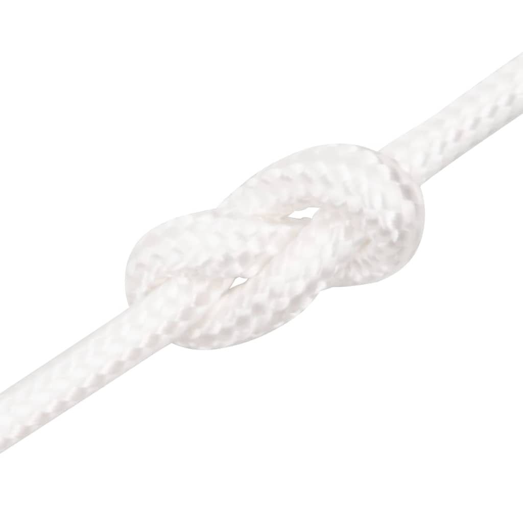 vidaXL Linka żeglarska, biała jednolita, 6 mm, 500 m, polipropylen