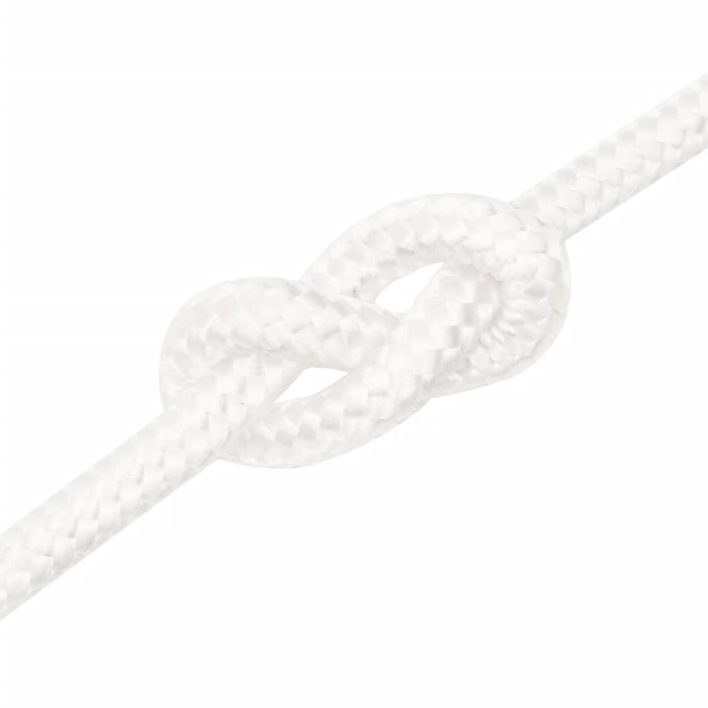 vidaXL Linka żeglarska, biała jednolita, 12 mm, 25 m, polipropylen