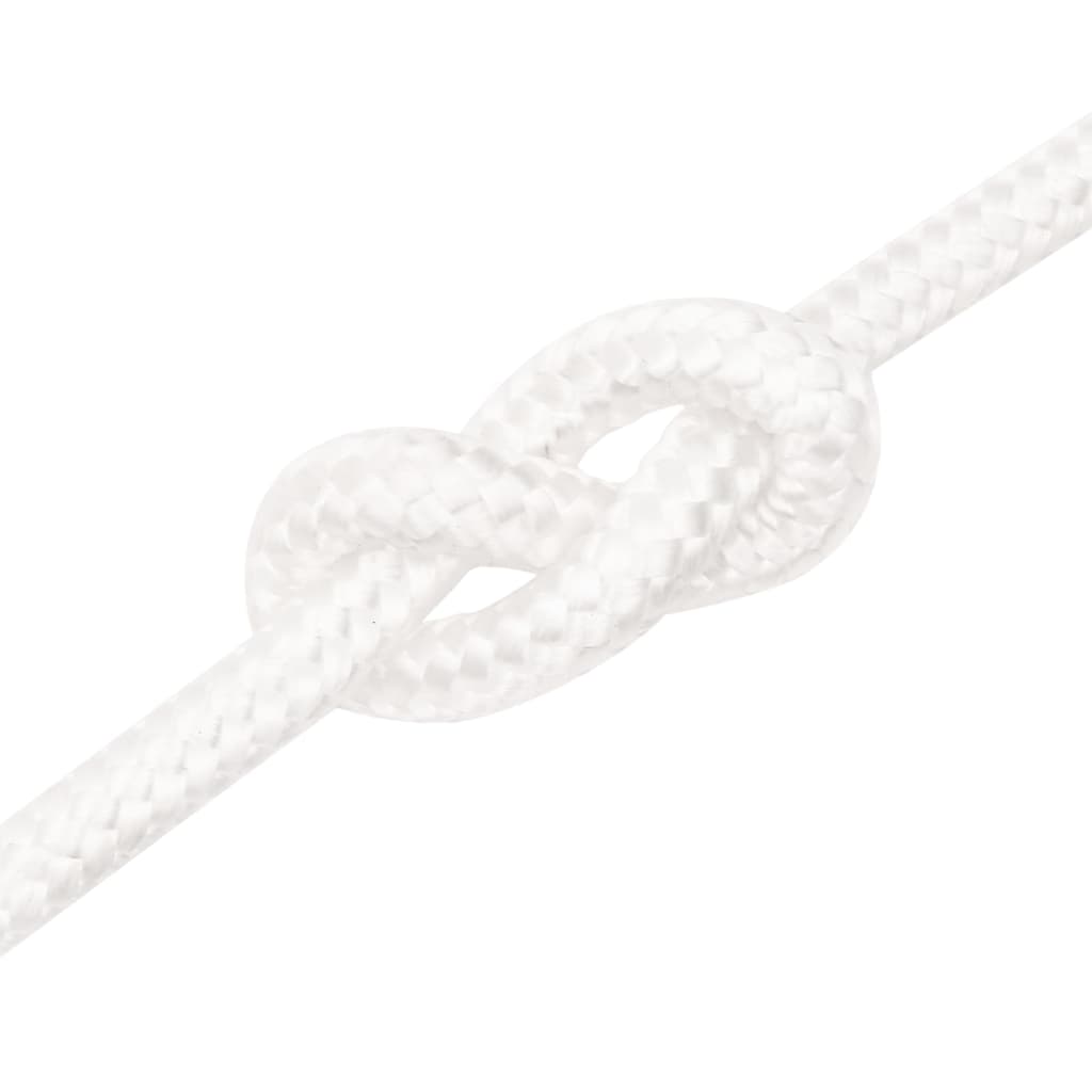 vidaXL Linka żeglarska, biała jednolita, 14 mm, 50 m, polipropylen