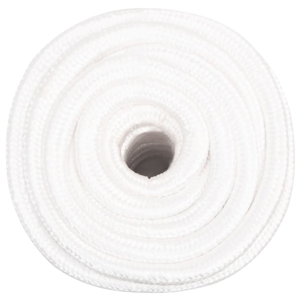 vidaXL Linka żeglarska, biała jednolita, 20 mm, 100 m, polipropylen