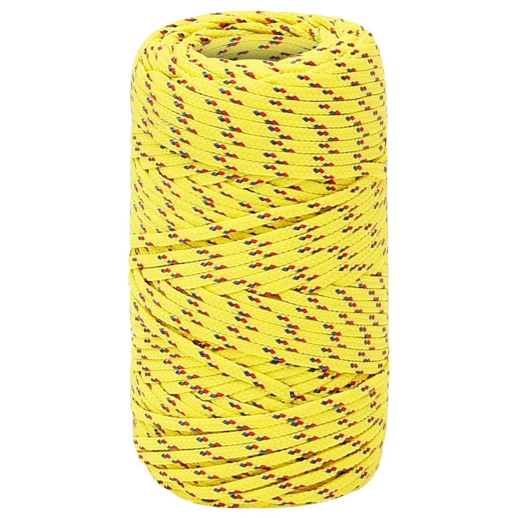 vidaXL Linka żeglarska, żółta, 2 mm, 50 m, polipropylen