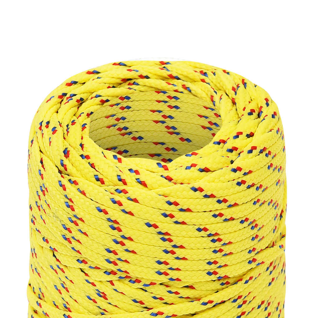 vidaXL Linka żeglarska, żółta, 2 mm, 50 m, polipropylen