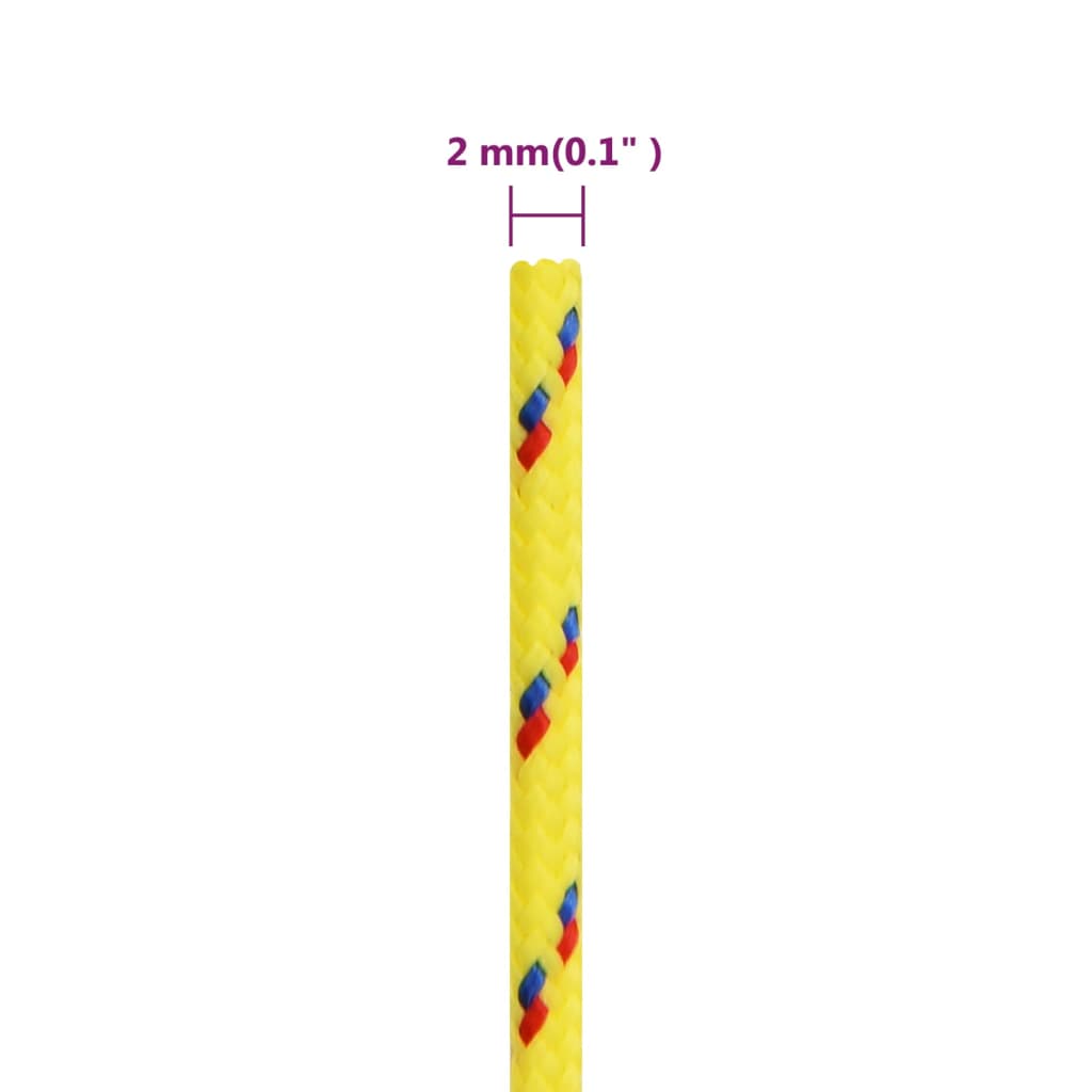 vidaXL Linka żeglarska, żółta, 2 mm, 100 m, polipropylen