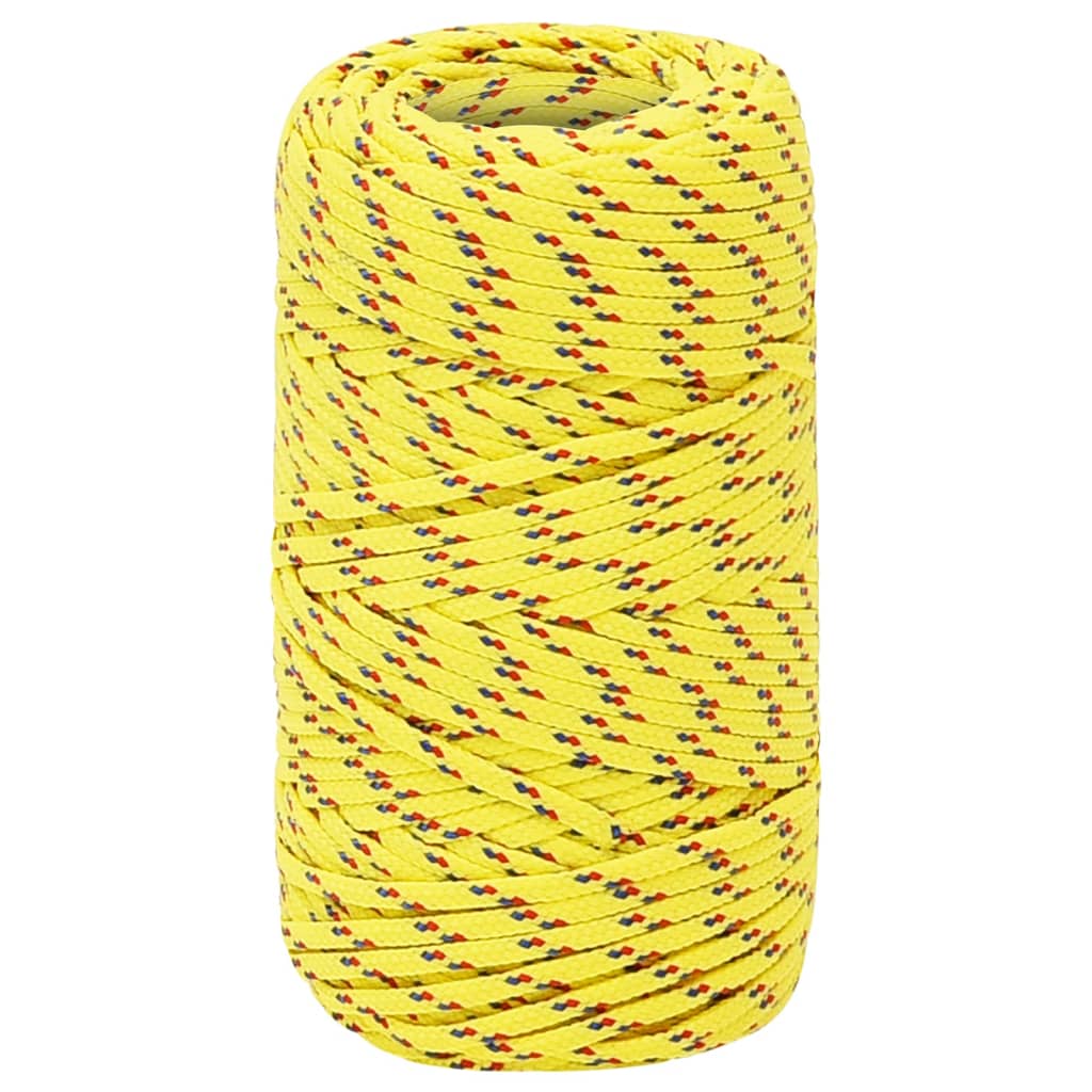 vidaXL Linka żeglarska, żółta, 2 mm, 250 m, polipropylen
